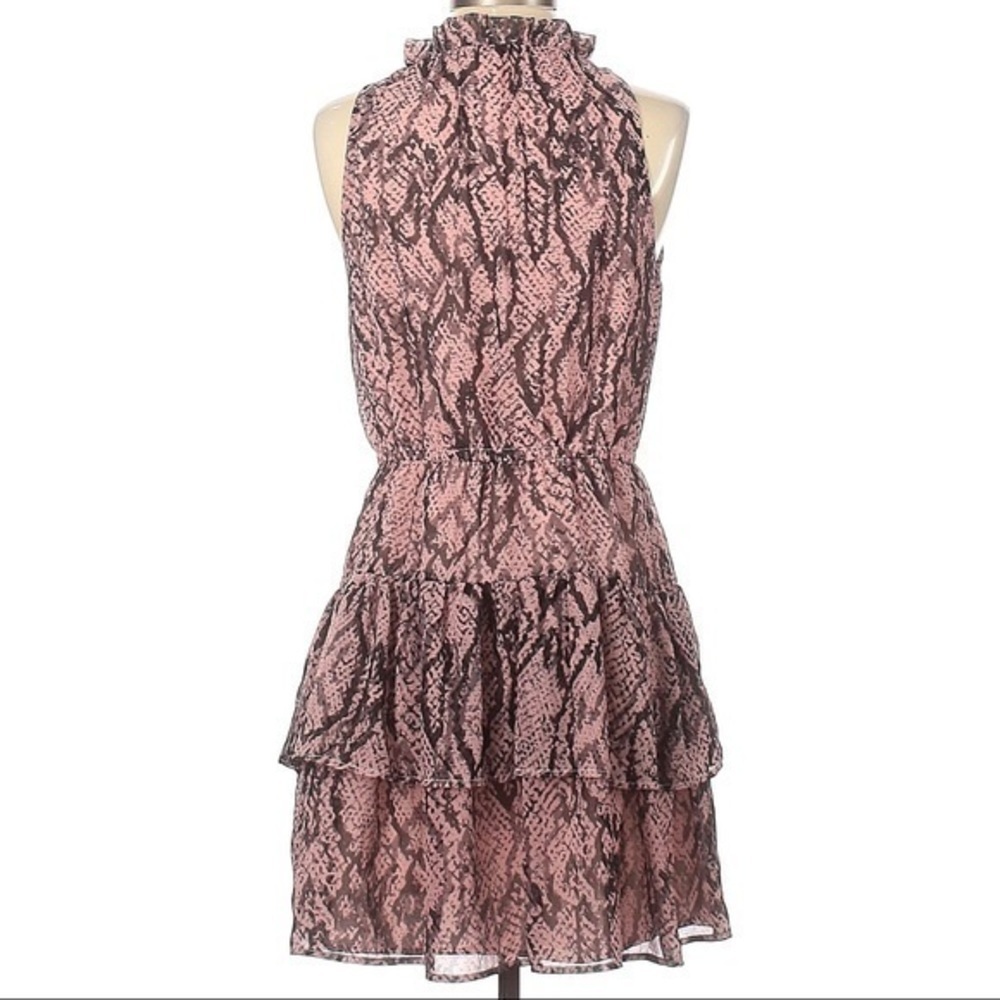 BB Dakota Women’s Pink Layered Animal Print Dress Size Small - Picture 3 of 6
